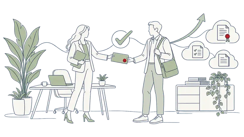 Consulente e imprenditore collegano documenti, verifica e opportunità di finanziamento